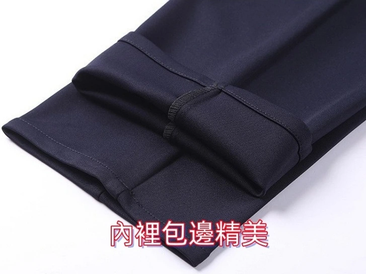 彈性修身Slim Fit直筒 黑色涼感免燙女西裝褲 領口袖口設計