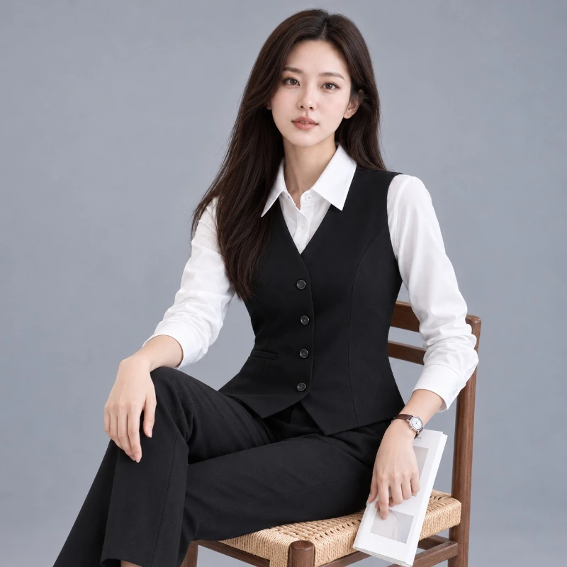 平價女西裝馬甲 OL背心 WCPJ08 背面展示