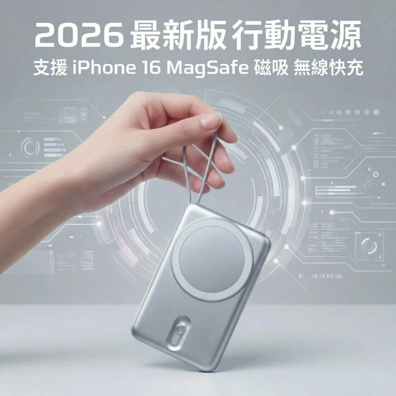 無線快充行動電源 P630 磁吸 5000mAh 支援 iPhone 16 附手機支架 3C03 布料材質特寫
